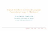 Logical Structures in Natural Language: Propositional ...