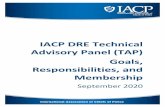 IACP DRE Technical Advisory Panel (TAP) Goals ...