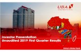 Investor Presentation Unaudited 2019 First Quarter Results