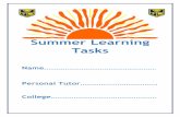 Summer Learning Tasks - St Bedes Blackburn