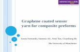 Graphene coated sensor yarn for composite preforms