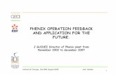 PHENIX OPERATION FEEDBACK AND APPLICATION FOR THE …