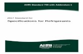 Specifications for Refrigerants - AHRI