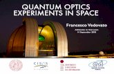 QUANTUM OPTICS EXPERIMENTS IN SPACE