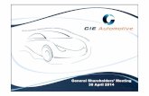 General Shareholders’ Meeting 30 April 2014 - CIE Automotive