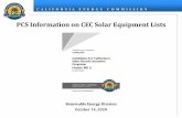 PCS Information on CEC Solar Equipment Lists