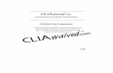 OPERATOR’S MANUAL - Clia Waived Inc