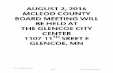 AUGUST 2, 2016 MCLEOD COUNTY BOARD MEETING WILL BE …