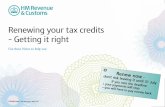 TC603RD Notes - Renewing your tax credits - Revenue Benefits