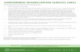 HOMEOWNERS REHABILITATION SERVICES (HRS)