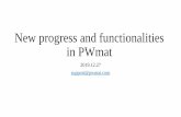New progress and functionalities in PWmat