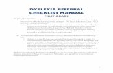 DYSLEXIA REFERRAL CHECKLIST MANUAL
