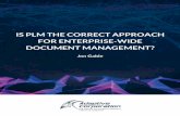 IS PLM THE CORRECT APPROACH FOR ENTERPRISE-WIDE …