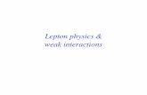 Lepton physics & weak interactions