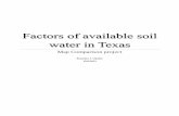 Factors of available soil water in Texas
