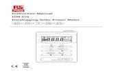 Instruction Manual ISM 410 Datalogging Solar Power Meter