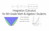 Integration (Calculus) for 8th Grade Math & Algebra I Students