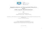 Applications of Recycled Plastics and Life Cycle Assessment
