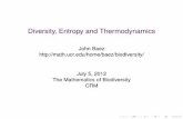 Diversity, Entropy and Thermodynamics