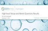 High-Level Recap and Menti Questions Results