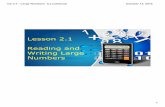 Lesson 2.1 Reading and Writing Large Numbers