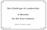 The Challenge of Leadership: A Mission for the 21st Century