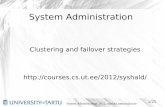 Clustering and failover strategies  ...