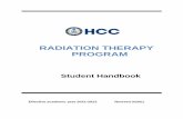 Radiation Theraapy Program Student Handbook