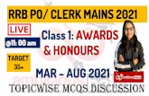 RRB PO/ CLERK MAINS 2021 Class 1: AWARDS