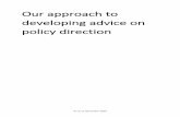Our approach to developing advice on policy direction