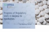 Progress of Regulatory work re Access to