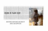 MOVING BEYOND SECRECY AND DECEPTION
