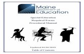 Special Education Required Forms Procedural Manual