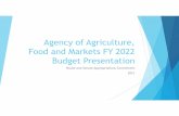 Agency of Agriculture, Food and Markets FY 2022 Budget ...
