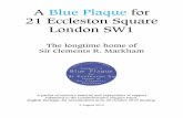 A Blue Plaque for 21 Eccleston Square London SW1