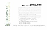 PETER SHANNON & CO. | Tax Considerations 2020