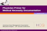 Physician Primer for Medical Necessity Documentation