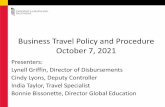 Business Travel Policy and Procedure Effective January, 2018
