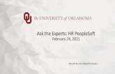 Ask the Experts: HR PeopleSoft - ou.edu