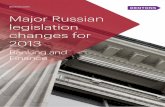 Major Russian legislation changes for 2013