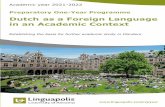 Dutch as a Foreign Language in an Academic Context