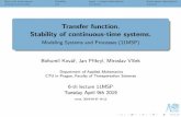 Transfer function. Stability of continuous-time systems.