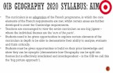 OIB GEOGRAPHY 2020 SYLLABUS: AIMS