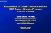 Evaluation of Lead-Carbon Devices