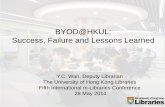 BYOD@HKUL: Success, Failure and Lessons Learned