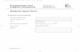 Employment and Support Allowance Medical report form