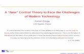 A “New Control Theory to Face the Challenges of Modern ...