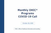 Monthly OHIC* Programs COVID-19 Call - lists.ncoa.org