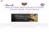 Welcome Messages from your new teachers