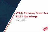 WEX Second Quarter 2021 Earnings